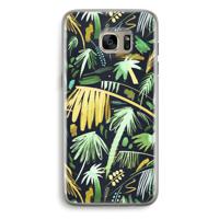 Tropical Palms Dark: Samsung Galaxy S7 Edge Transparant Hoesje - thumbnail