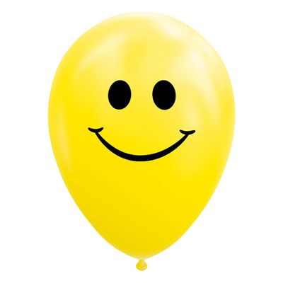 Globos Ballonnen smile geel 30cm, 8st.