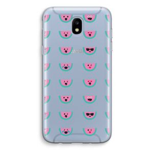 Smiley watermeloenprint: Samsung Galaxy J5 (2017) Transparant Hoesje