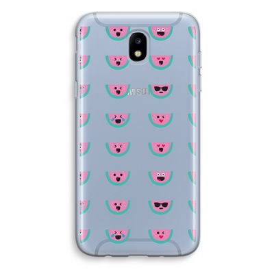 Smiley watermeloenprint: Samsung Galaxy J5 (2017) Transparant Hoesje