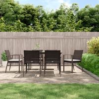 Tuinstoelen 6 st met kussens 56,5x57x83 cm poly rattan bruin