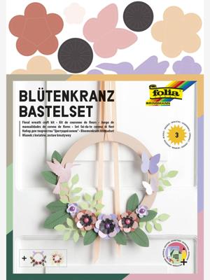 Creatieve set bloemenkrans voor 3 kronen FOLIA beige