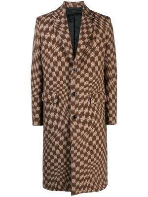 AMIRI Jas met monogram jacquard en enkele rij knopen - Bruin AMIRI Jas met monogram jacquard en enkele rij knopen - Bruin