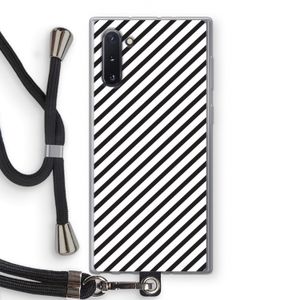 Strepen zwart-wit: Samsung Galaxy Note 10 Transparant Hoesje met koord