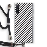 Strepen zwart-wit: Samsung Galaxy Note 10 Transparant Hoesje met koord