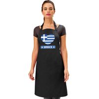 Griekenland hart vlag barbecueschort/ keukenschort zwart - thumbnail