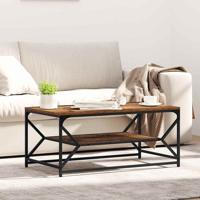Salontafel Oud hout 90 x 50 x 40 cm Engineered hout en staal