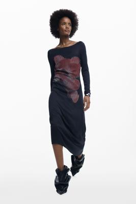 Pixelige midi-jurk - BLACK - XL