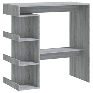 vidaXL Bartafel met opbergrek 100x50x101,5 cm grijs sonoma