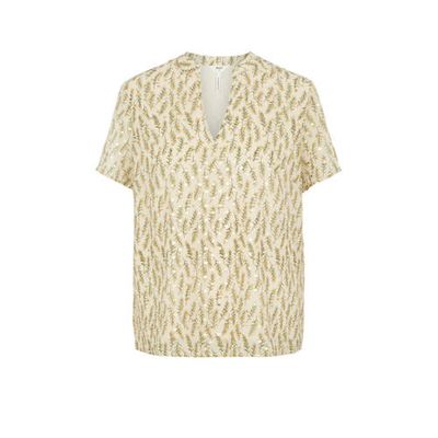 OBJECT top OBJLEAF met all over print ecru/beige OBJECT top OBJLEAF met all over print ecru/beige
