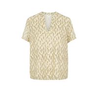 OBJECT top OBJLEAF met all over print ecru/beige - thumbnail