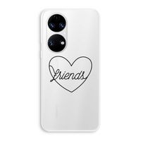 Friends heart black: Huawei P50 Transparant Hoesje Friends heart black: Huawei P50 Transparant Hoesje