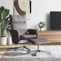 Massagestoel verstelbaar met voetenbankje kunstleer grijs