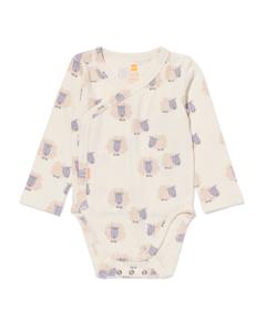 HEMA Newborn Meegroei Overslagromper Rib Met Bamboe Stretch Schaap Gebroken Wit (gebroken wit)