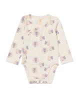 HEMA Newborn Meegroei Overslagromper Rib Met Bamboe Stretch Schaap Gebroken Wit (gebroken wit)