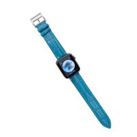 Bandje geschikt voor Apple Watch 38/40MM - Maat L - Horlogebandje - Gespsluiting - Polsband - Kunstleer - Blauw Bandje geschikt voor Apple Watch 38/40MM - Maat L - Horlogebandje - Gespsluiting - Polsband - Kunstleer - Blauw