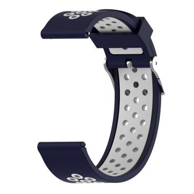 Dubbele kleur silicone sport polsband voor Xiaomi Huami Amazfit bip Lite versie 22mm (wit blauw)