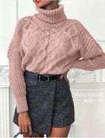 Casual Turtleneck Solid Acrylic Sweater - thumbnail