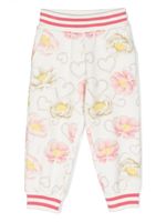 Monnalisa pantalon en coton stretch à fleurs - Blanc