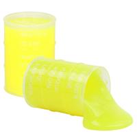 2x Potjes speelgoed/hobby slijm geel in olievat 5,5 x 8 cm 150 ml inhoud