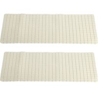 2x stuks anti-slip badmatten creme wit 69 x 39 cm rechthoekig