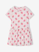 Meisjesjurk met print nude