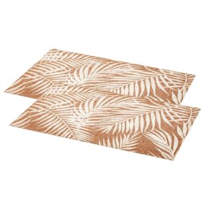 Set van 8x stuks rechthoekige placemats Palm wit linnen mix 45 x 30 cm