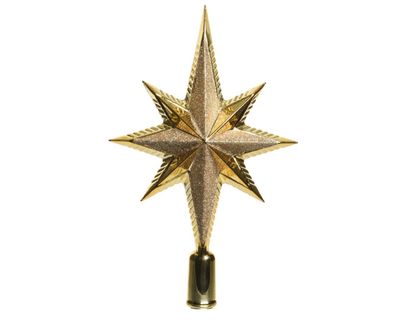 Piek ster 25.5 cm glitter licht goud - Decoris