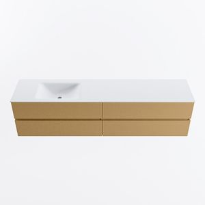 MONDIAZ VICA 200cm badmeubel onderkast Oro 4 lades. Wastafel CLOUD links zonder kraangat, kleur Talc.