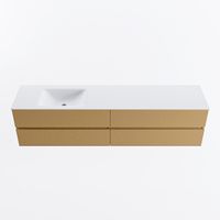 MONDIAZ VICA 200cm badmeubel onderkast Oro 4 lades. Wastafel CLOUD links zonder kraangat, kleur Talc.