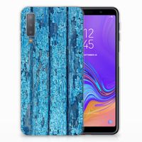 Samsung Galaxy A7 (2018) Bumper Hoesje Wood Blue