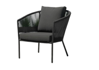 Reims lounge chair black alu/rope black Eurofar - Eurofar