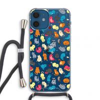 Kleurrijke katten: iPhone 12 mini Transparant Hoesje met koord