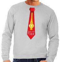 Foute kerst sweater met suck my piek stropdas grijs voor heren 2XL (56)  -
