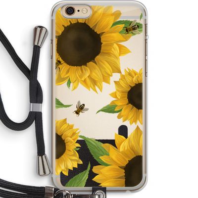 Sunflower and bees: iPhone 6 PLUS / 6S PLUS Transparant Hoesje met koord