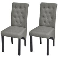 Eetkamerstoelen 2 st stof lichtgrijs