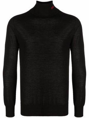 032c pull en maille fine à col roulé - Noir