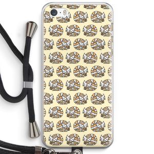 Slapende poes: iPhone 5 / 5S / SE Transparant Hoesje met koord