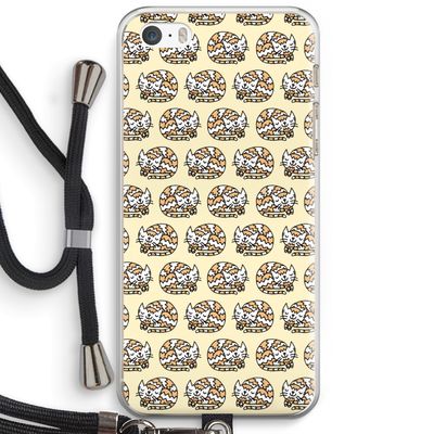 Slapende poes: iPhone 5 / 5S / SE Transparant Hoesje met koord