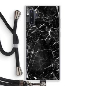 Zwart Marmer 2: Samsung Galaxy Note 10 Plus Transparant Hoesje met koord