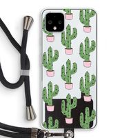 Cactus Lover: Pixel 4 XL Transparant Hoesje met koord