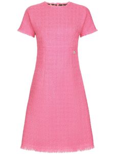 Dolce & Gabbana robe en tweed à manches courtes - Rose