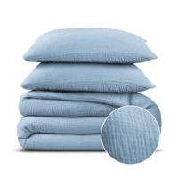 Dekbedovertrek Percale - Lits-Jumeaux (240x220 cm) - Blauw Percale katoen - Dessin: Effen - Dreamhouse - Dekbed-Discounter.nl