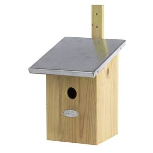 1x Vurenhouten vogelhuisjes/vogelhuizen 33 cm met spiegel dak