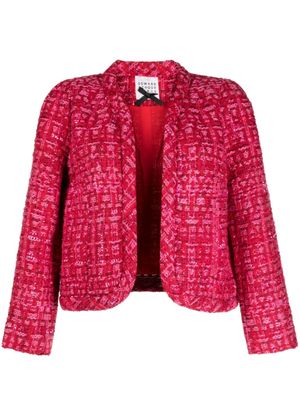 Edward Achour Paris veste en tweed à coupe crop - Rouge