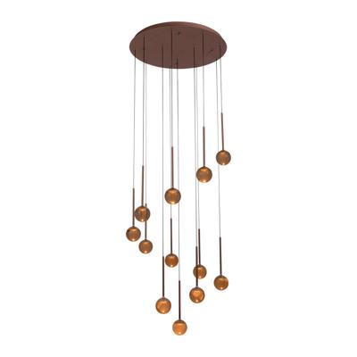 Lucide CALINA - Hanglamp - Ø 69,9 cm - LED Dimb. - CCT - 12x7W 2200K/3300K - Koffie | Premium