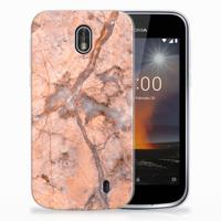 Nokia 1 | TPU | Siliconen hoesje | Marmer Oranje