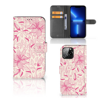 iPhone 13 Pro Max Hoesje Pink Flowers - thumbnail