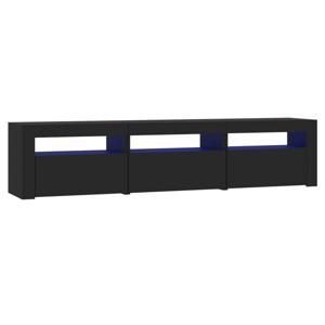 The Living Store TV-meubel V2 - zwart - 180x35x40 cm - RGB LED-verlichting