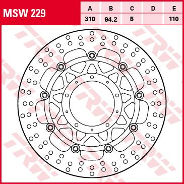TRW Remschijf, remschijven voor de moto, MSW229